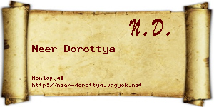Neer Dorottya névjegykártya